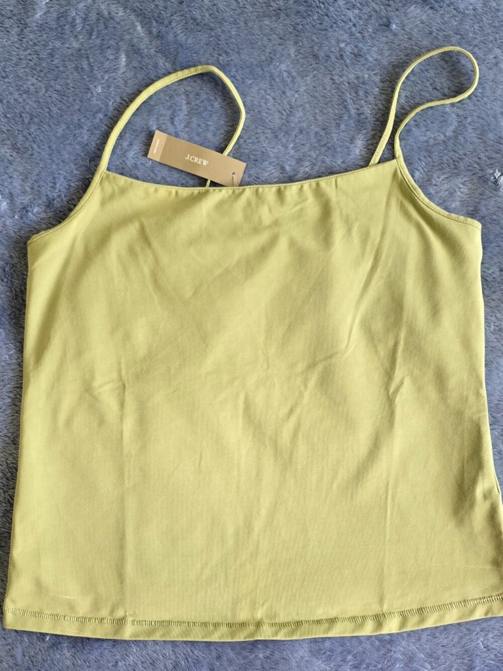 NWT J.Crew Stretch Cotton Shelf-Bra Tank Top Lakeshore Green Size L CO029